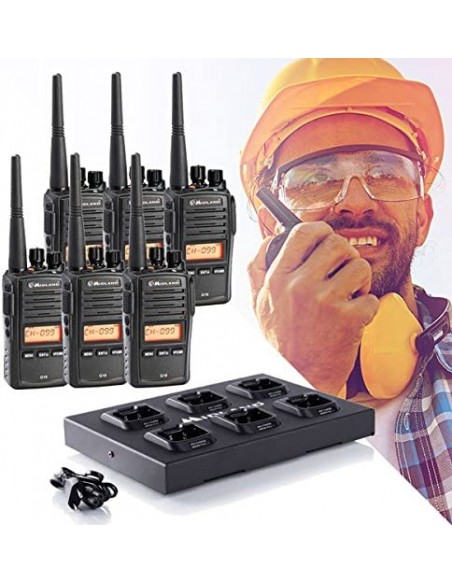 Midland G18 PRO IP67 Pack 6 radios + Cargador múltiple de sobremesa