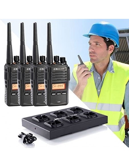 Midland G18 PRO IP67 Pack 4 radios + Cargador múltiple de sobremesa